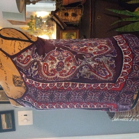 Express Red and Purple Paisley Graphic Print Camisole Tank Top - Picture 9 of 13